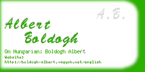 albert boldogh business card